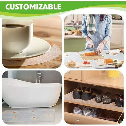 Non-Slip Drawer Mat Thicken Flower Pattern Shelf Cover Liners Waterproof Cabinet Pads EVA Placemat Table Fridge Pad Desk Covers