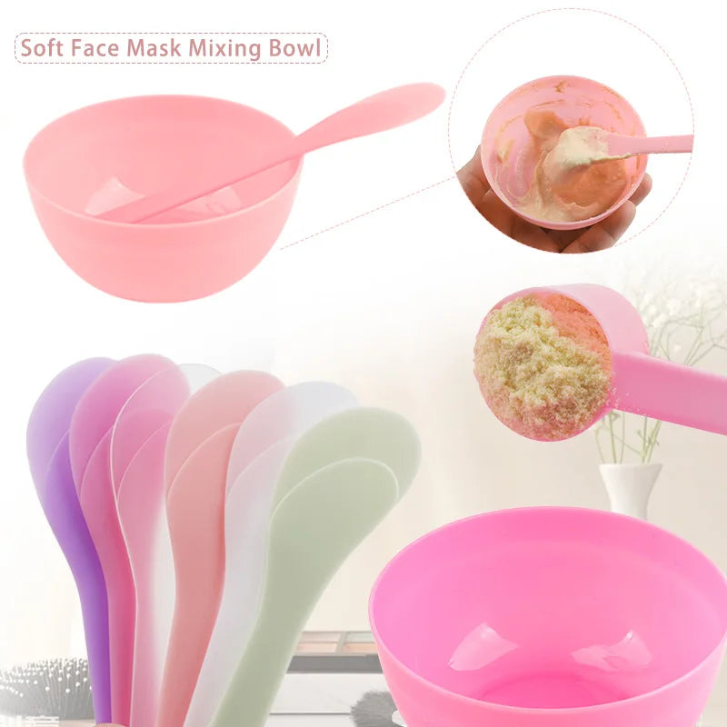Non-toxic Silicone Mask Mud Essential Oil Bowl Scraper measuring spoon Face Skin Care Tools Convenient Clean Durable Makeup set