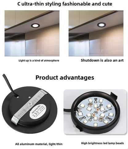 Smart Sensor Cabinet Light Auto Motion Activated LED Closet Lamp Wardrobe Display Light Embedded 12V LED Small Downlight
