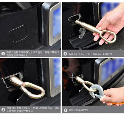 1 Pcs 3M/4M Car Tow Cable Heavy Duty 3Ton/5Ton Trailer Rope Towing Pull Rope Strap Hooks Van Road Recovery Car Accessories