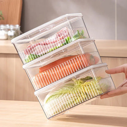 Transparent Fridge Organizer Food Storage Containers Fresh Vegetable Fruit Baskets Refrigerator Storage Box Kitchen Organizer
