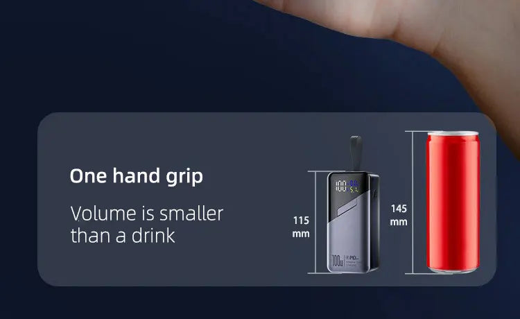 PD100W GaN Power Bank 20000mah/30000mah Build in Line High Definition LED Screen UFCS Phone Laptop Phone Portable Fast Charging