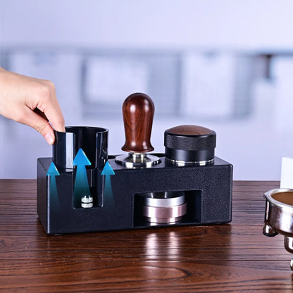Barista Tool  Espresso Tamper Holder Black White ABS Station Coffee Knock Box Multifunction Coffee Tamper Portafilter