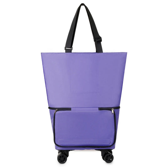 Travel bag, large capacity swivel wheel travel bag, supermarket shopping tote bag, travel luggage storage bag
