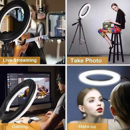 LED Selfie Ring Light 10-inch USB Plug 3-tone Lighting Photography Light Video Recording Live Broadcast Fill Light Gifts