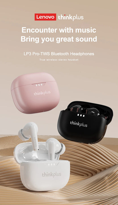100% Original Lenovo Headphones Wireless Bluetooth 5.2 Earbuds HiFi Stereo Noise Reduction Headphones Touch Control 250mAH New