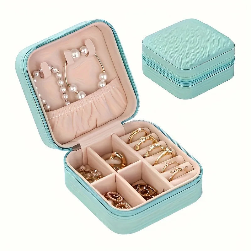 A portable organizer for travel jewelry boxes, storage bags, rings, earrings, necklaces, and bracelets - the perfect gift for wo