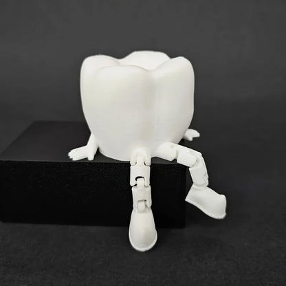 3D Printed Teeth Sculpture Ornaments, Cute Teeth Decorations with Legs, Fun Desktop Dental Decorations, Unique Home Decor