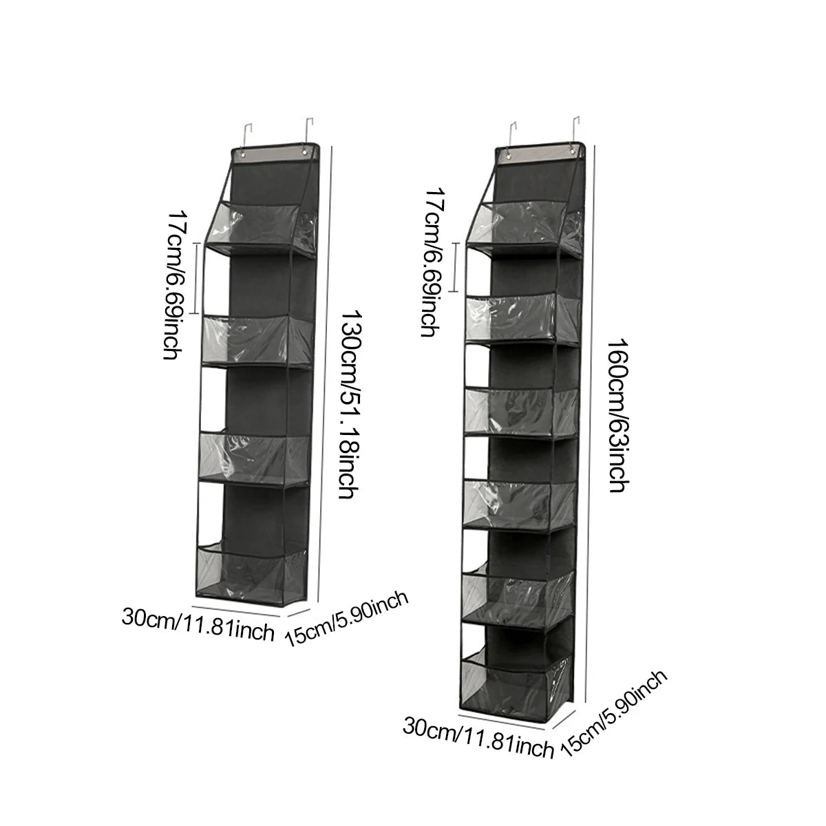 1pc/2pcs - Over-the-Door Organizer – Versatile, Foldable, Clear Wall-Mounted Storage Solution for Home Organization
