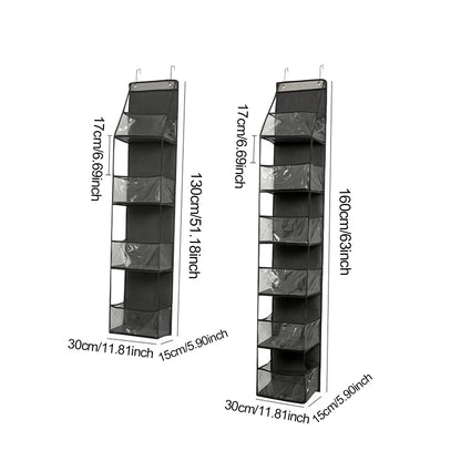 1pc/2pcs - Over-the-Door Organizer – Versatile, Foldable, Clear Wall-Mounted Storage Solution for Home Organization
