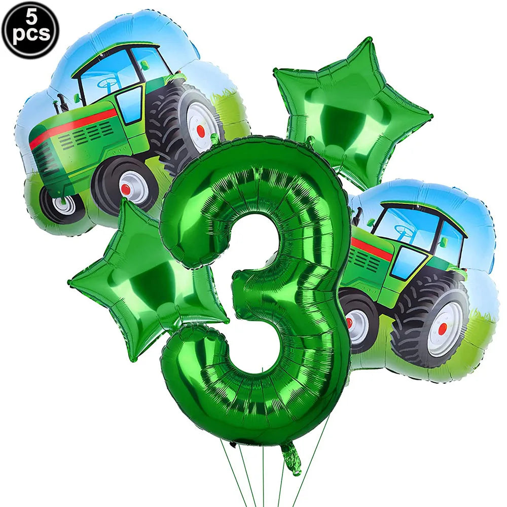 Farm Green Tractor Party Happy Birthday Banners Plates Napkins Tablecloths Farm Themed Birthday Party Supplies Decors