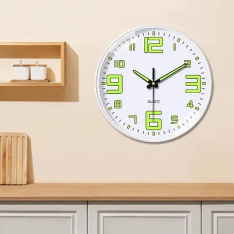Luminous Digital Clock Living Room Wall Clock 8 inch 20cm Mute Clock Wall Clock Simple Stereo Clock
