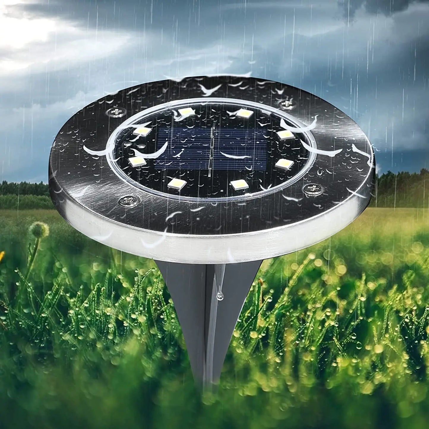 8/20LED Solar Power Disk Light Outdoor Garden Solar Underground Light Deck Light Spotlight Buried Solar Led Lamp Garden Decor