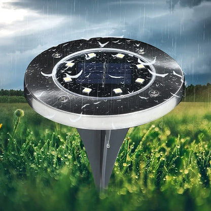 8/20LED Solar Power Disk Light Outdoor Garden Solar Underground Light Deck Light Spotlight Buried Solar Led Lamp Garden Decor