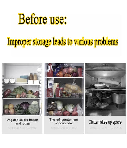 1- 3Pcs Refrigerator Organizer Boxes Fresh Fruit & Vegetable Keep - Fresh Containers with Draining Baskets Kitchen Storage Box