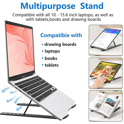 Adjustable Laptop Stand Portable Foldables Laptop Stand Ventilation And Cooling Computer Laptop Stand Tablet  Mobile Phone Stand