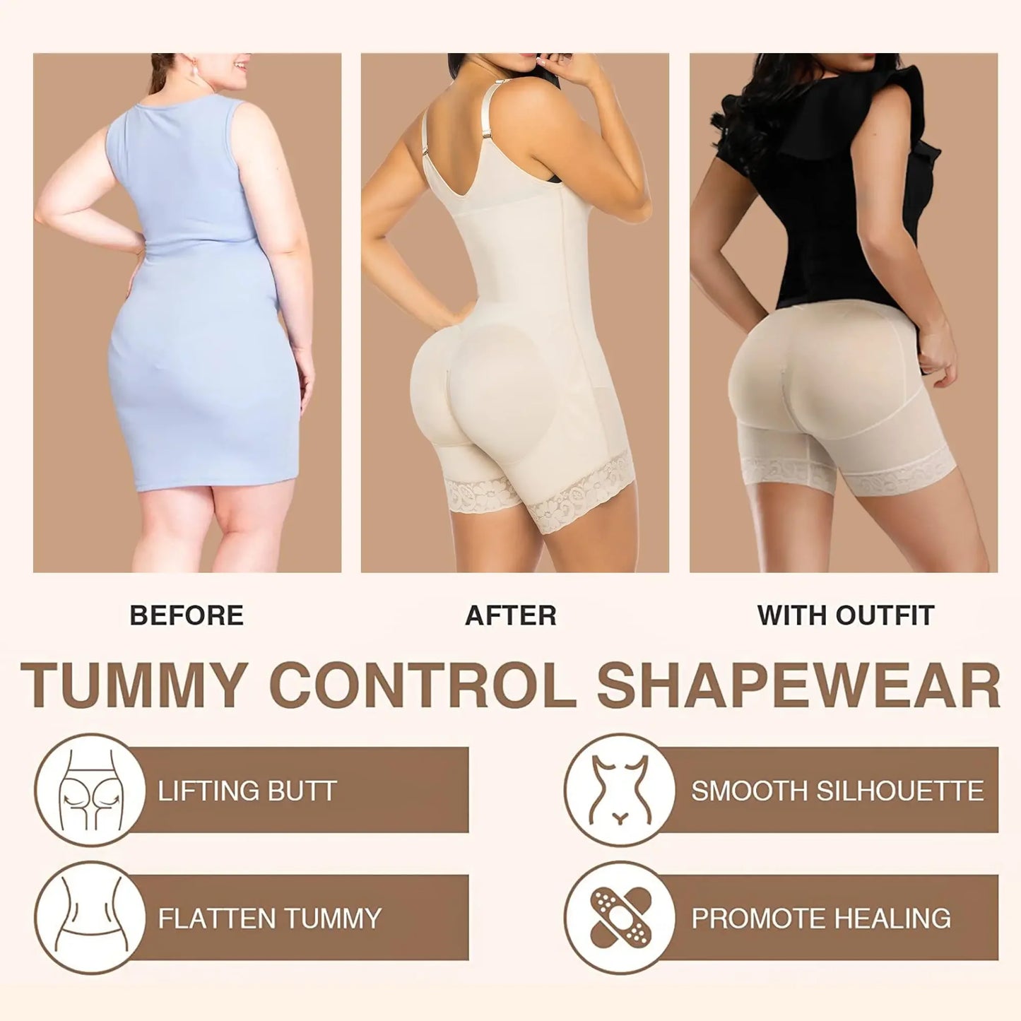 Shapewear for Women Waist Trainer Panties Slimming Sheath Tummy Control Hip Butt Lifter Shorts Seamless Mid Thigh Body Shaper