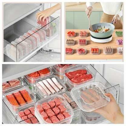 Food Storage Containers with Lids Thick Food Grade Plastic Food Container Square Stackable Refrigerator Organizer Bins