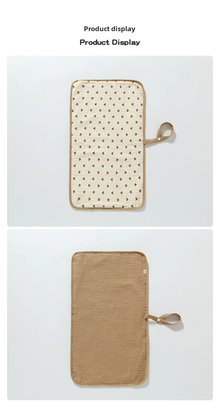 Foldable Baby Infant Cotton Changing Pads Reusable Soft Cotton Infant Mat Changing Pad for Newborn Underpads Two-sided Mattress