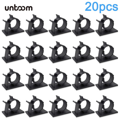 20 Pcs Cable Clips Self Adhesive Power Cord Management Wire Holder Cable Organizer Clamp Wire Clip for Car Desktop Wall Phone
