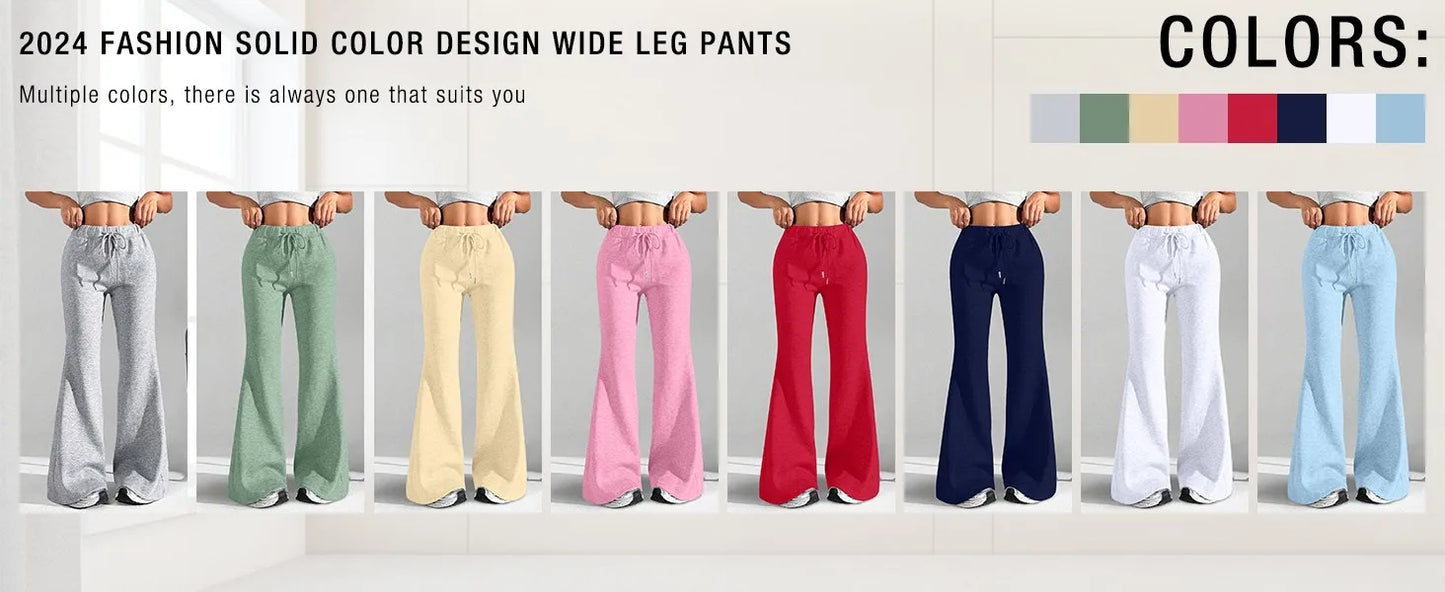 Clothes For Woman Leisure Flares Home Pant Bell-Bottoms Pants Woman Tracksuit Female Sport Trousers Solid Color Pantalones Mujer