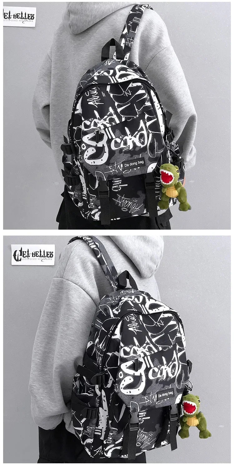 14 inches Large Capacity Leisure travel Backpack Male Cool Men's Casual College Student Schoolbag Males Junior Student