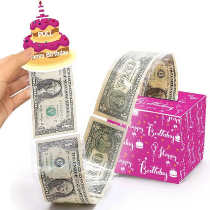 New Birthday Cash Pull Gift Box Money Pulling Box Cash Gift Box Cash Black Money Clip Funny Surprise Birthday Cake Decoration