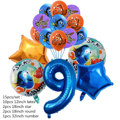 Finding Nemo Birthday Party Decoration Children Party Balloons Disposable Tableware Plates Napkins Cup Tablecloth Party Supplies