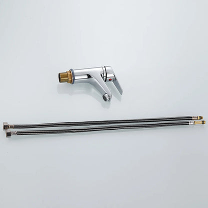 Single Lever Mixer Faucet Metal Electroplating Sink Taps Hot Cold Water Sink Mixer Tap Modern Basin Sink Faucet Durable Sink Tap