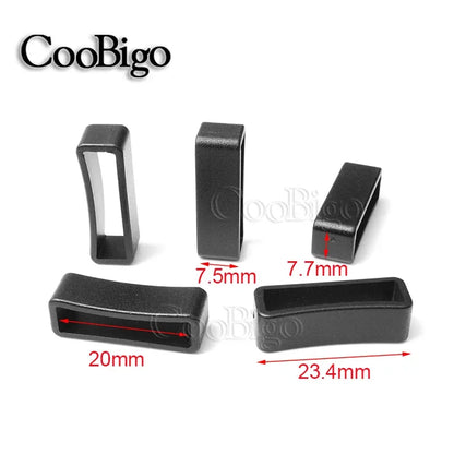 10pcs/pack Black Plastic Belt Loop Keeper Square Loop Buckles Belt Harness Backpack Straps
