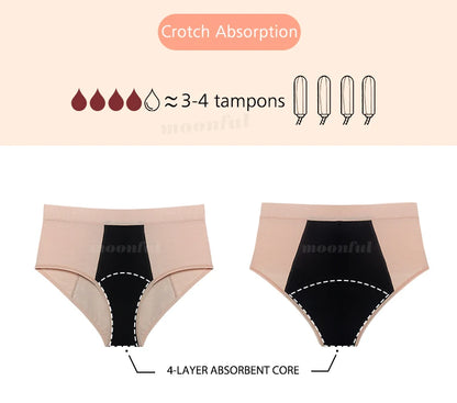 Menstrual Period Underwear High Waist Menstruation Panties Woman Abundant Flow Menstrual Cycle Absorbent Underwear Period Shorts