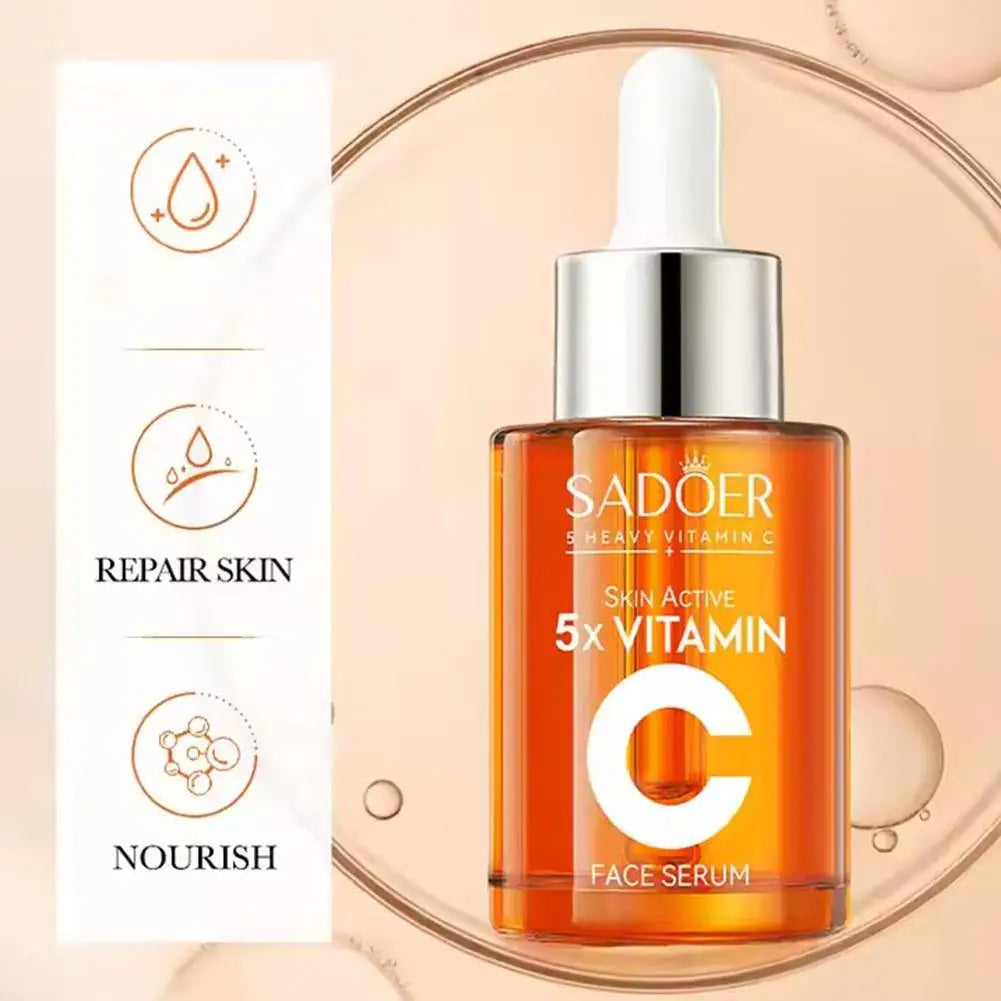 Vitamin C Skincare Set Collagen,hyaluronic Acid,glycerin 5 Fold Vitamin C Skincare Series Moisturizing Serum Face Care Set