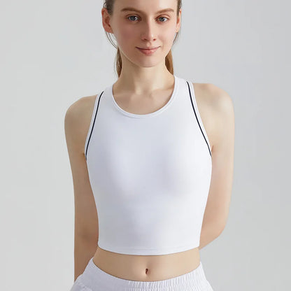 Sports Vest, Women's Fitness Integrated Fixed Cup, High-end Feel, Worn for Training, High-strength Shock-absorbing Vest