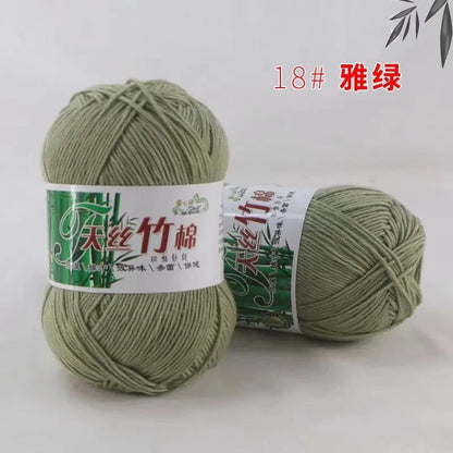 Tiansi Bamboo Cotton Yarn Bamboo Charcoal Cotton Hook Needle Thread Cotton Nitrile Woven Yarn DIY Weaving Material