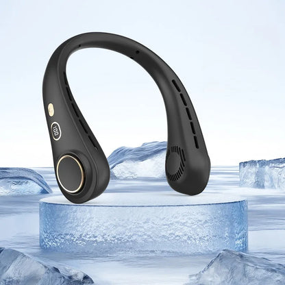 2025 Mini Hanging Neck Fan Portable Bladeless Neck Fan Air Cooler Digital Display Rechargeable Air Conditioner Neck Ventilator