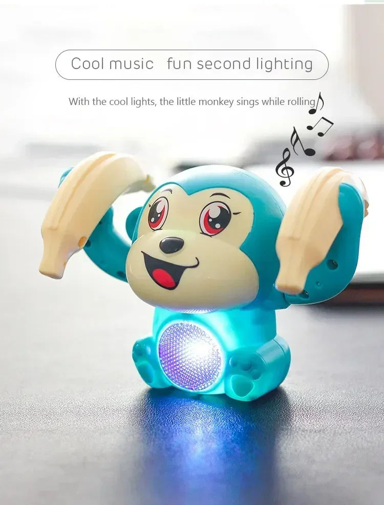 Musical Crawling Monkey Toys for Babies - Interactive Light-Up Dancing Toy for Infant Development and Tummy Time Gifts