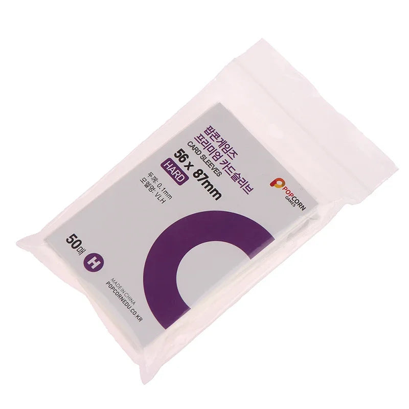 50pcs Card Sleeves Popcorn Card Film Card Set Card Set Transparent Hard Photo Card Holographic Protective Film Album Binder