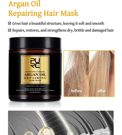 PURC Morocco Set Serum Smoothing Shampoo Conditioner And Repair Hair Mask Anti Dandruff Scalp Anti-Itch Hair Care Products Kit