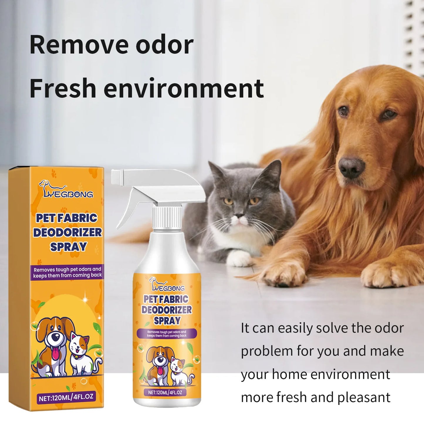 Pet Deodorant Spray Remove Body Odor Smelly Deodorizer Natural Fresh Scent Eliminate Urine Smell Air Fresh Dog Deodorizer Liquid