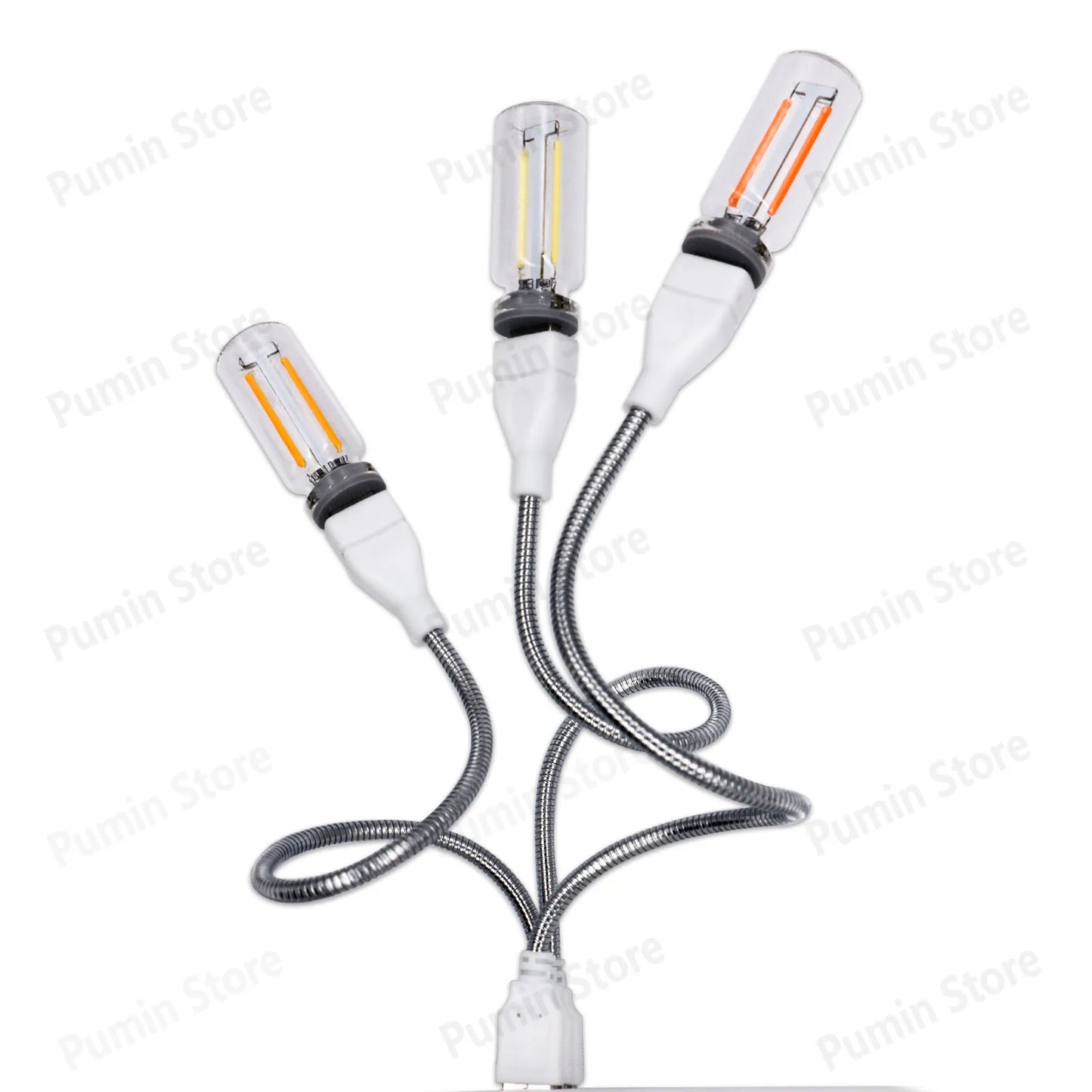 LED Night Light A set of Light Bulbs USB Bendable Night Light USB Metal Hose And Night Light Bulb Purple Pink Blue Green