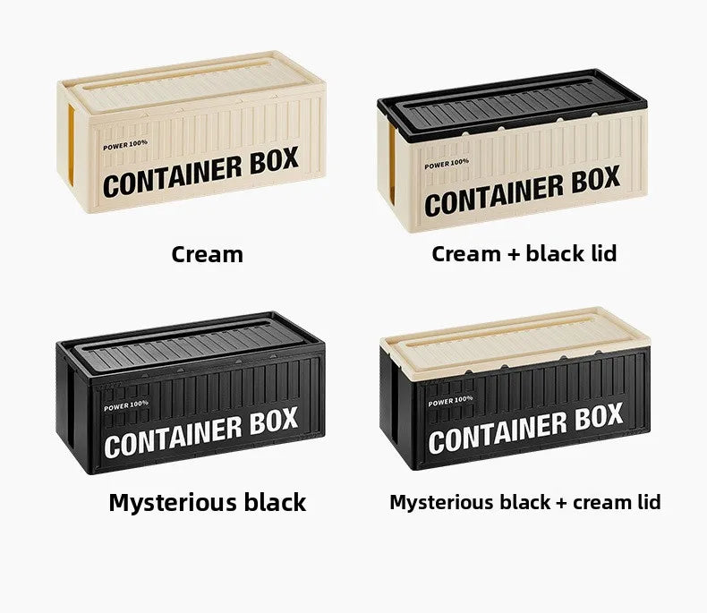 Cable Management Box - Multi-Function Power Strip Organizer with Side Cable Holes, Phone Stand & Storage Lid for Desk/Office