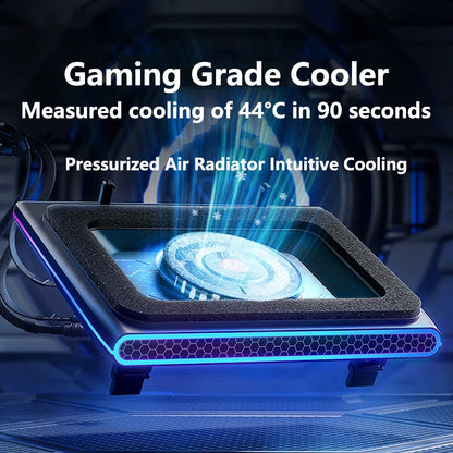 Gaming Laptop Cooling Pad, Laptop Cooling Stand with 5.5inch External Cooling Fan, Rapid Cooling Laptop 15.6-21inch