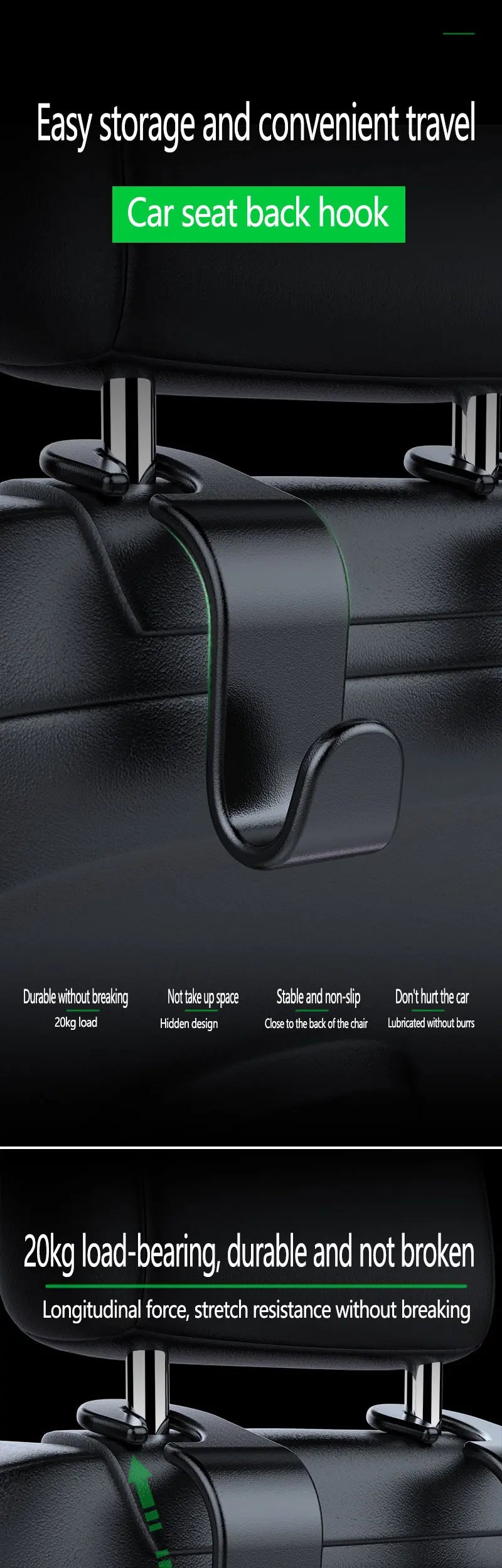 Seat Back Headrest Purse Hanging Hook Car Hanger Storage Baby Accessories Round Head Shape Car Hook