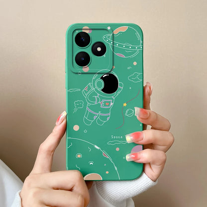 Case For Realme Note 50 Flower Painted Upgrade Lens Protection Soft Back Cover Model RMX3834 Liquid Silicone Phone Protectors