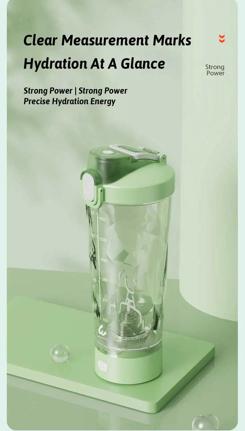 Portable Mixing Cup 600ml Protein Shaker Bottle Fully Automatic Blender Kettle USB Rechargeable Multipurpose for Gym Outdoor