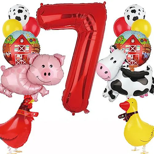 Farm Animals Tableware Plates Cups Napkins Tablecloth Farm Birthday Party Decor Birthday Banner Farm Animals Pig Cow Balloon