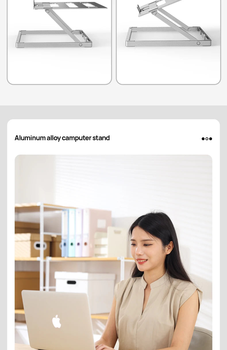 Laptop Stand for Desk, Height Adjustable Laptop Riser Aluminum Portable Laptop Holder, Holds All Notebook up to 17.3 Inches