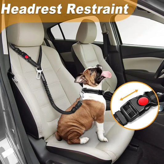 2 in 1 Adjustable Dog Car Seat Belt Pet Harness Clip Buckle Tether Car Travel Dog Safety Belt for Dogs Pet Accessories