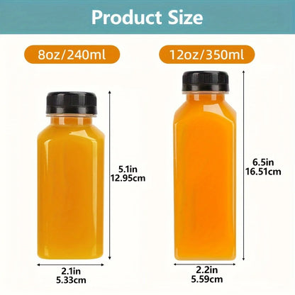 10pcsPlastic Juice Bottles Long-Lasting, Spill-Proof, Milk, and More - Easy Cleaning and Refilling Clear Water Bottle Portable ﻿