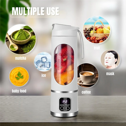 A01V-USB Rechargeable Portable Blender 8 Blade Mini Ice Crusher With Digital Display 3 Modes Portable Blender  A